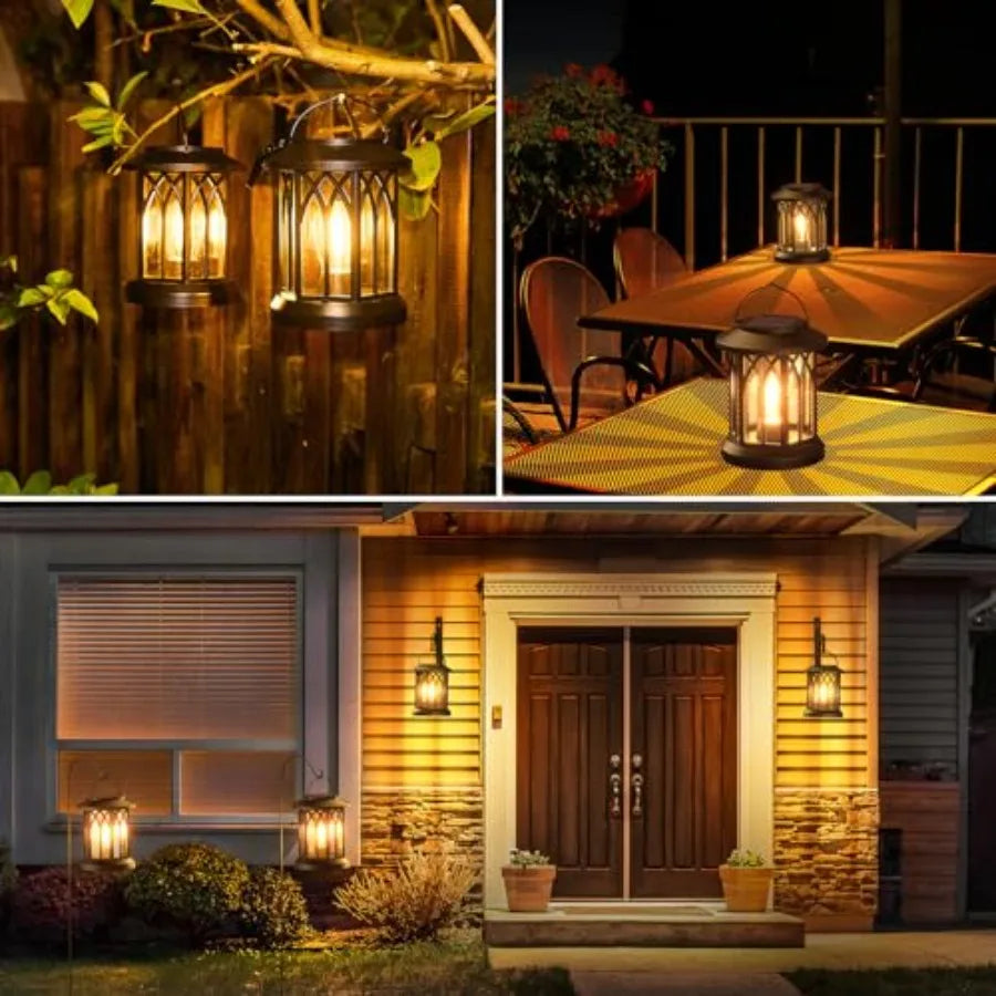 Solar Lanterns Outdoor Waterproof Hanging Lights LED Garden Patio