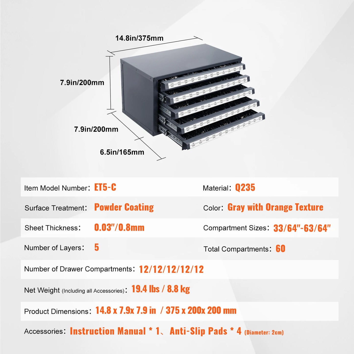 SucceBuy Steel Drill Bit Dispenser Cabinet Organizer