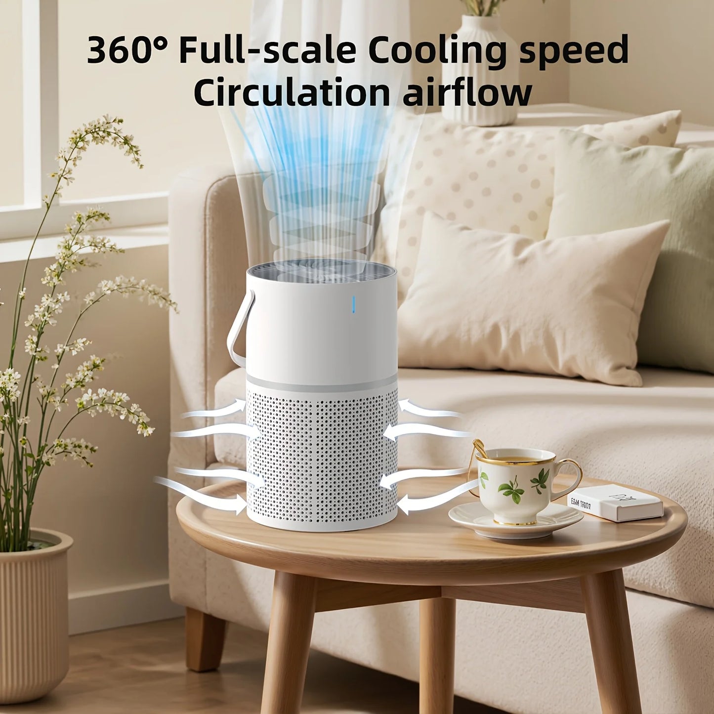 Air Purifier With HEPA 3-In-1 Filter For Home Office