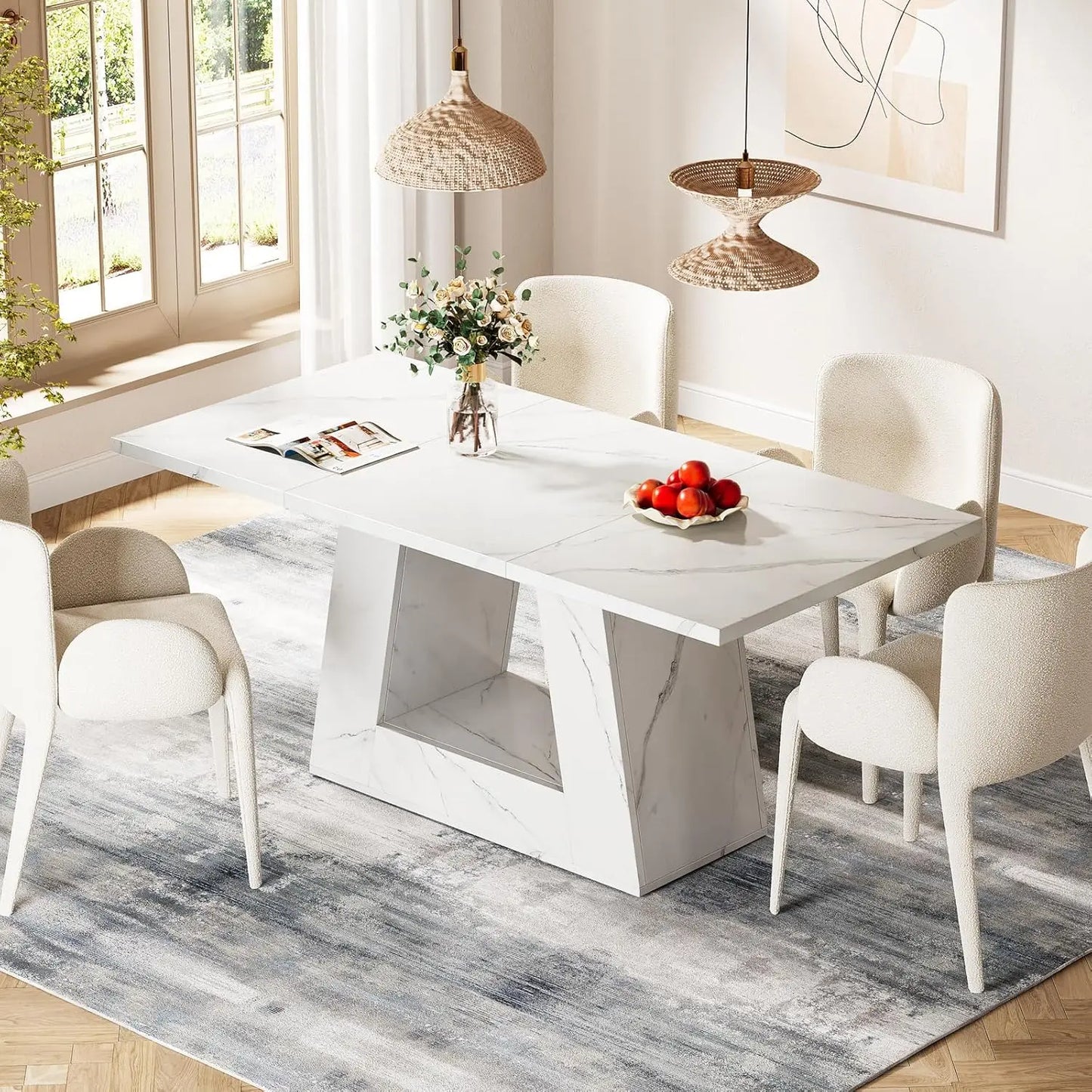 Little Tree Dining Table For 4 To 6 People Rectangular