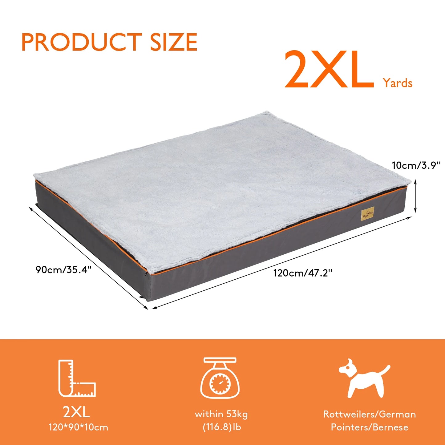 BINGOPAW Orthopedic Dog Bed With Washable Cover And Foam Cushion