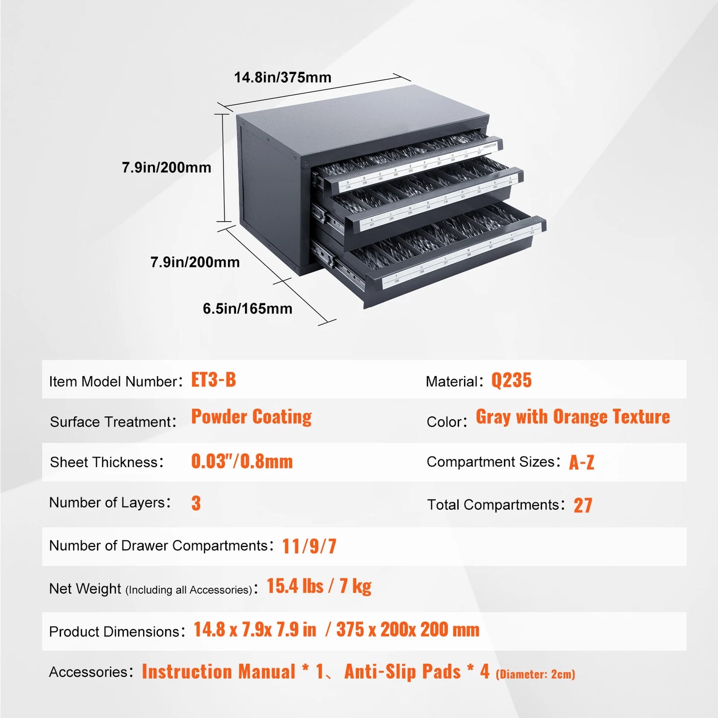 SucceBuy Steel Drill Bit Dispenser Cabinet Organizer