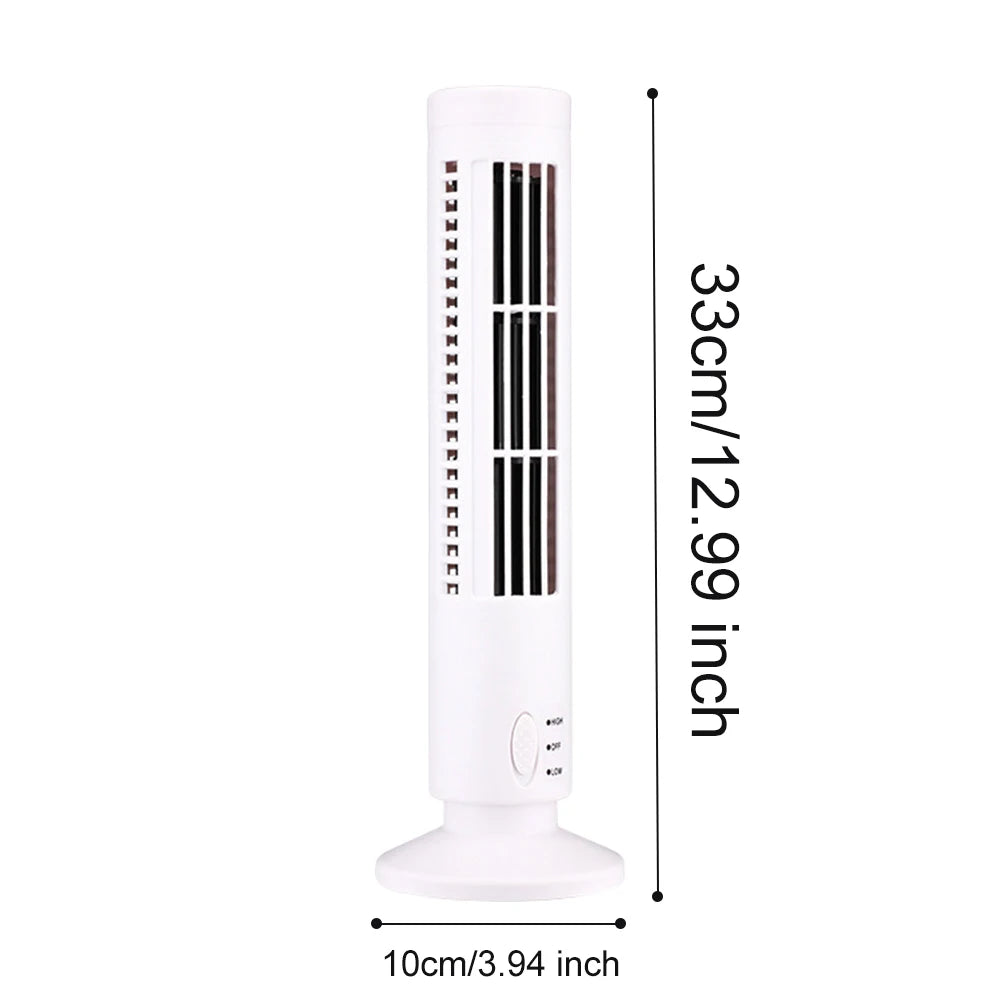 alloet LED Bladeless Tower Fan 90 Degree Oscillating USB Fan