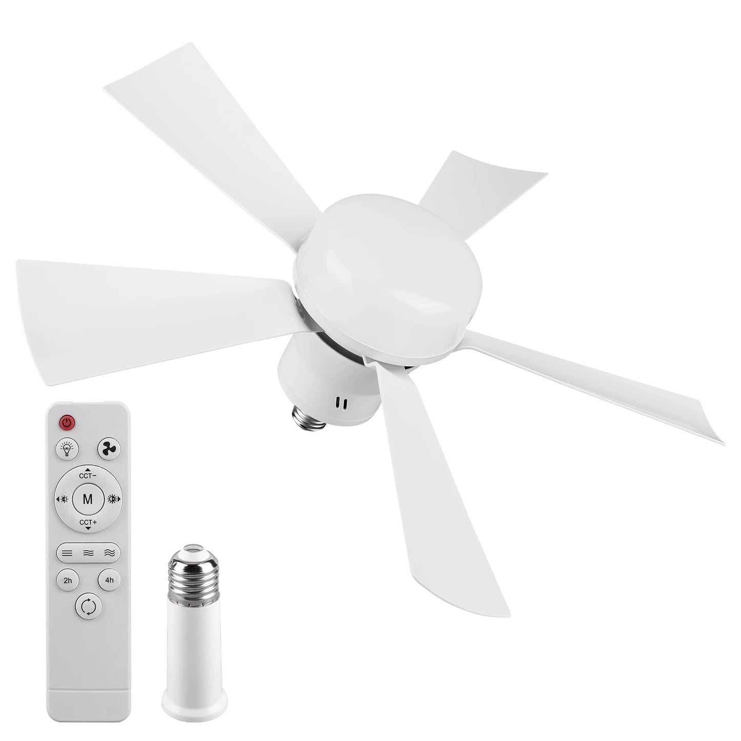 APWIKOGER Socket Ceiling Fan With Light And Remote