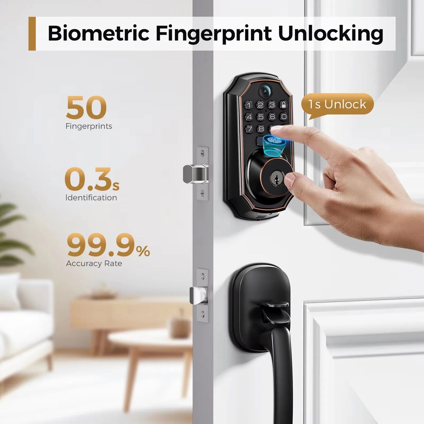 Arpha D289H Smart Lock WiFi Keyless Door Lock With Camera