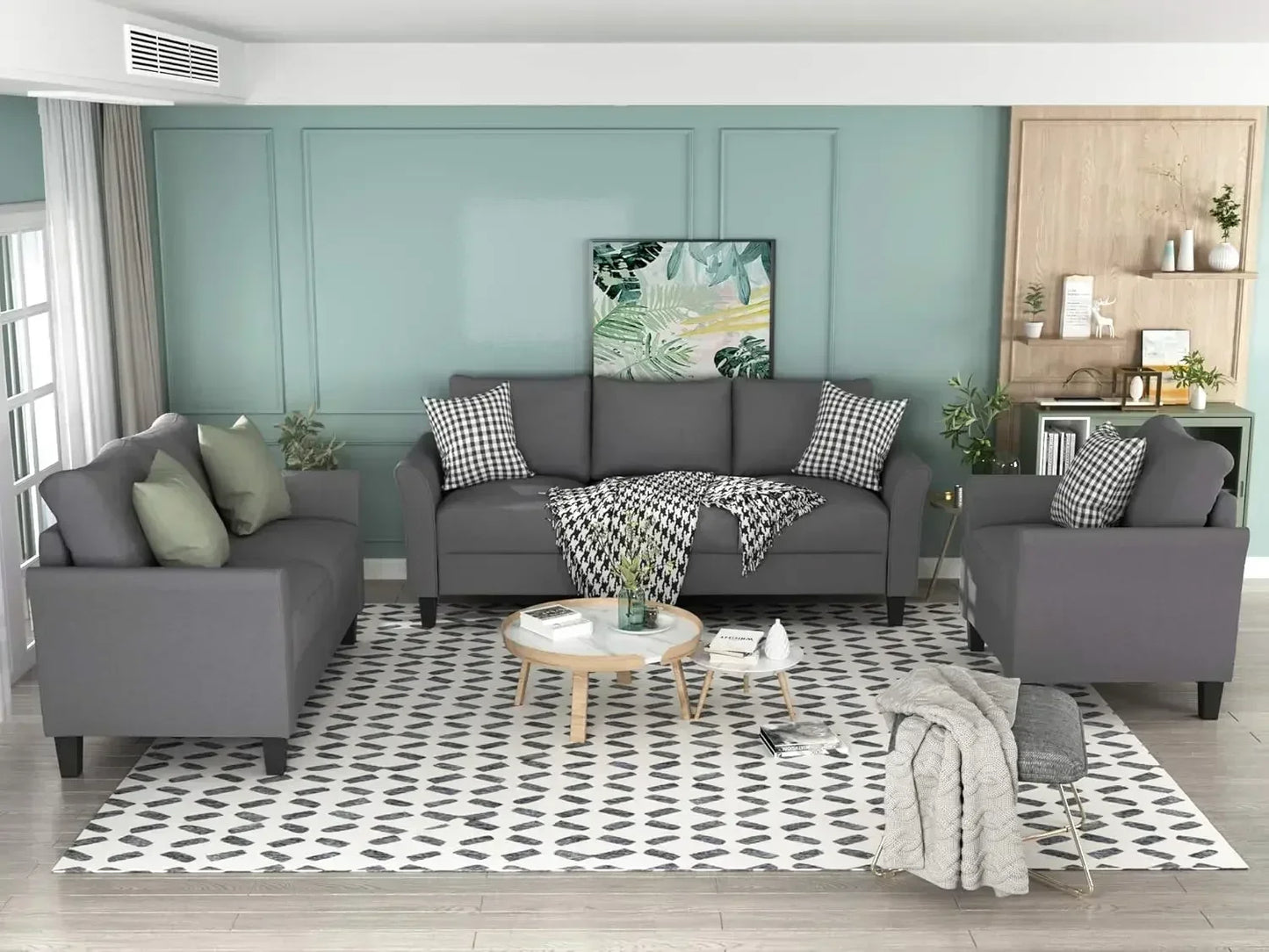 Three Piece Sectional Sofa Set For Living Room Modern Comfort