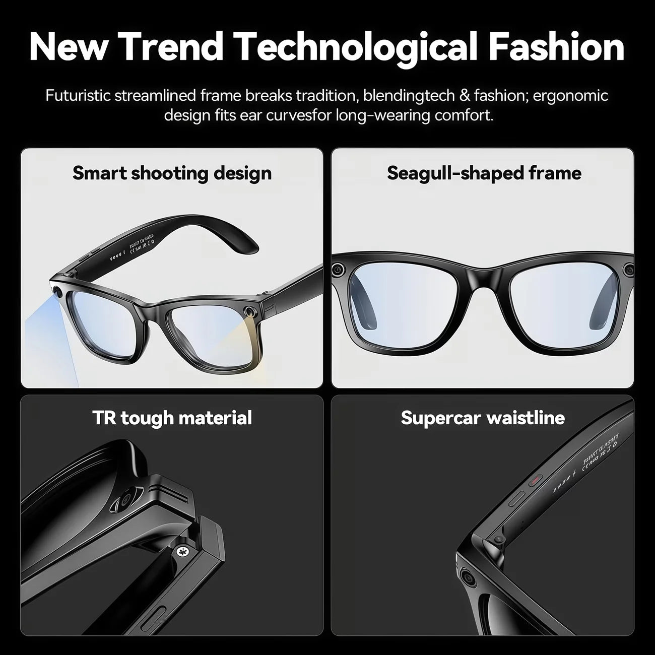 Giinova AI Smart Video Glasses With Camera And Photo Capabilities
