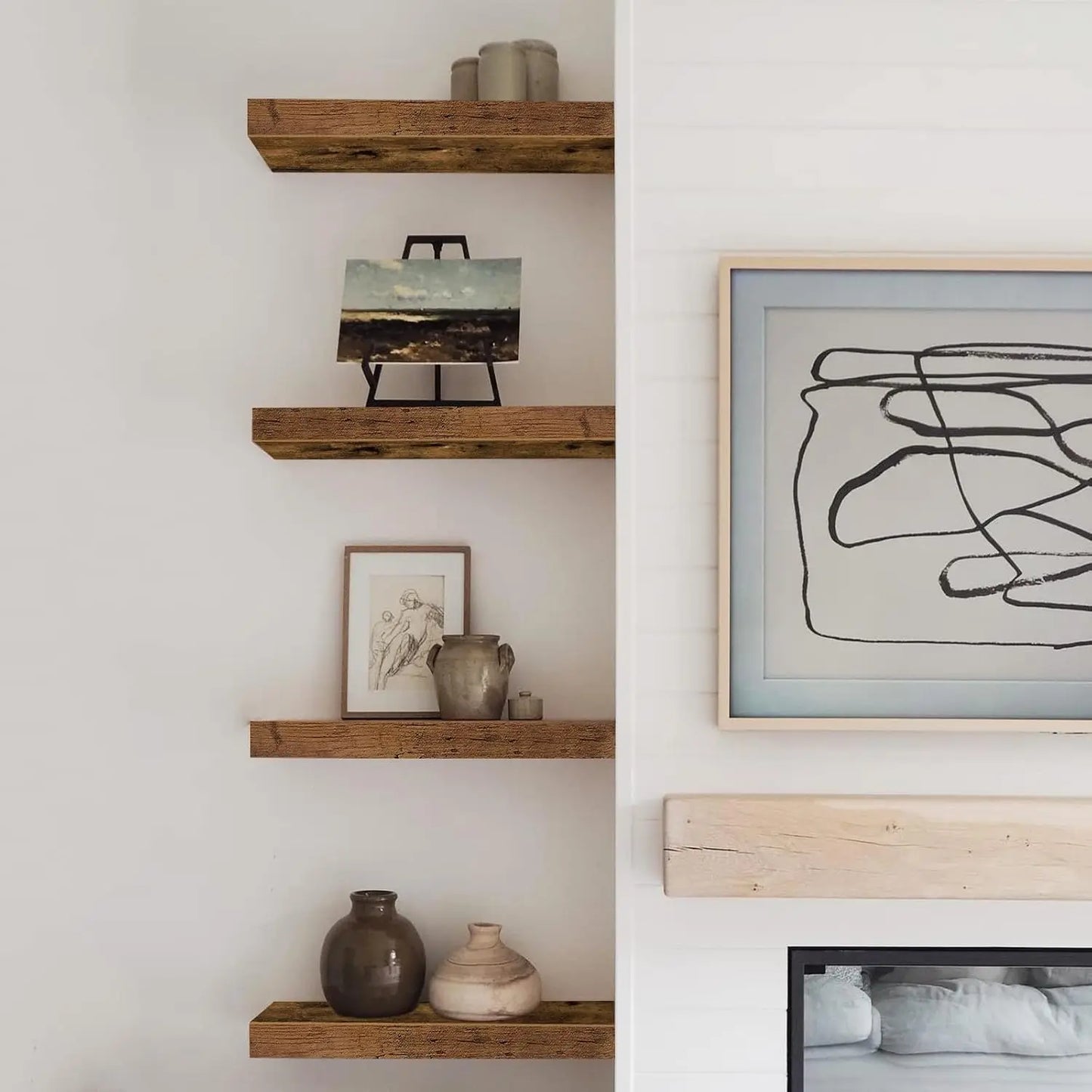 Floating Wall Shelves Farmhouse Set of 4