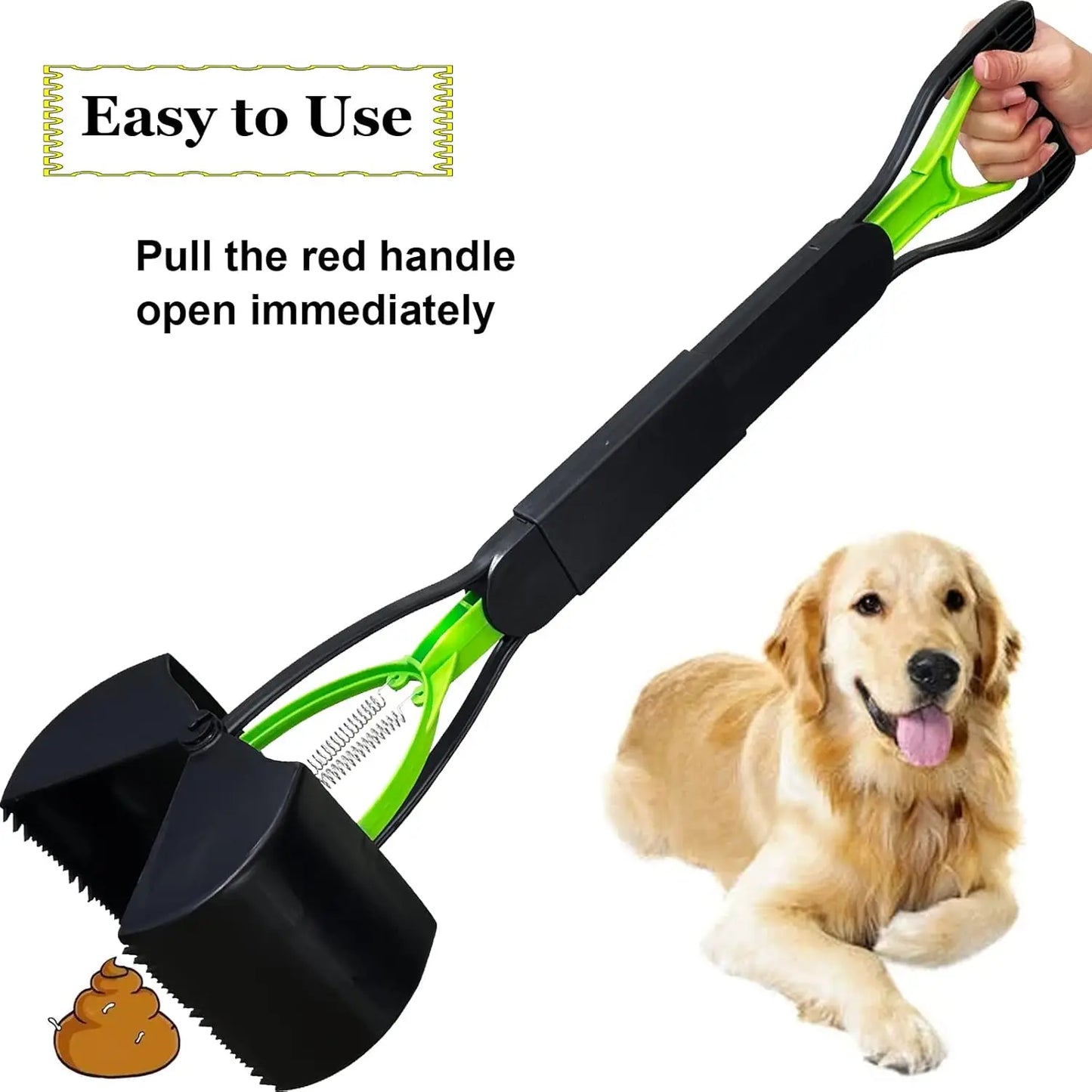 Large Dog Pooper Scooper For Grass And Gravel Easy Cleanup