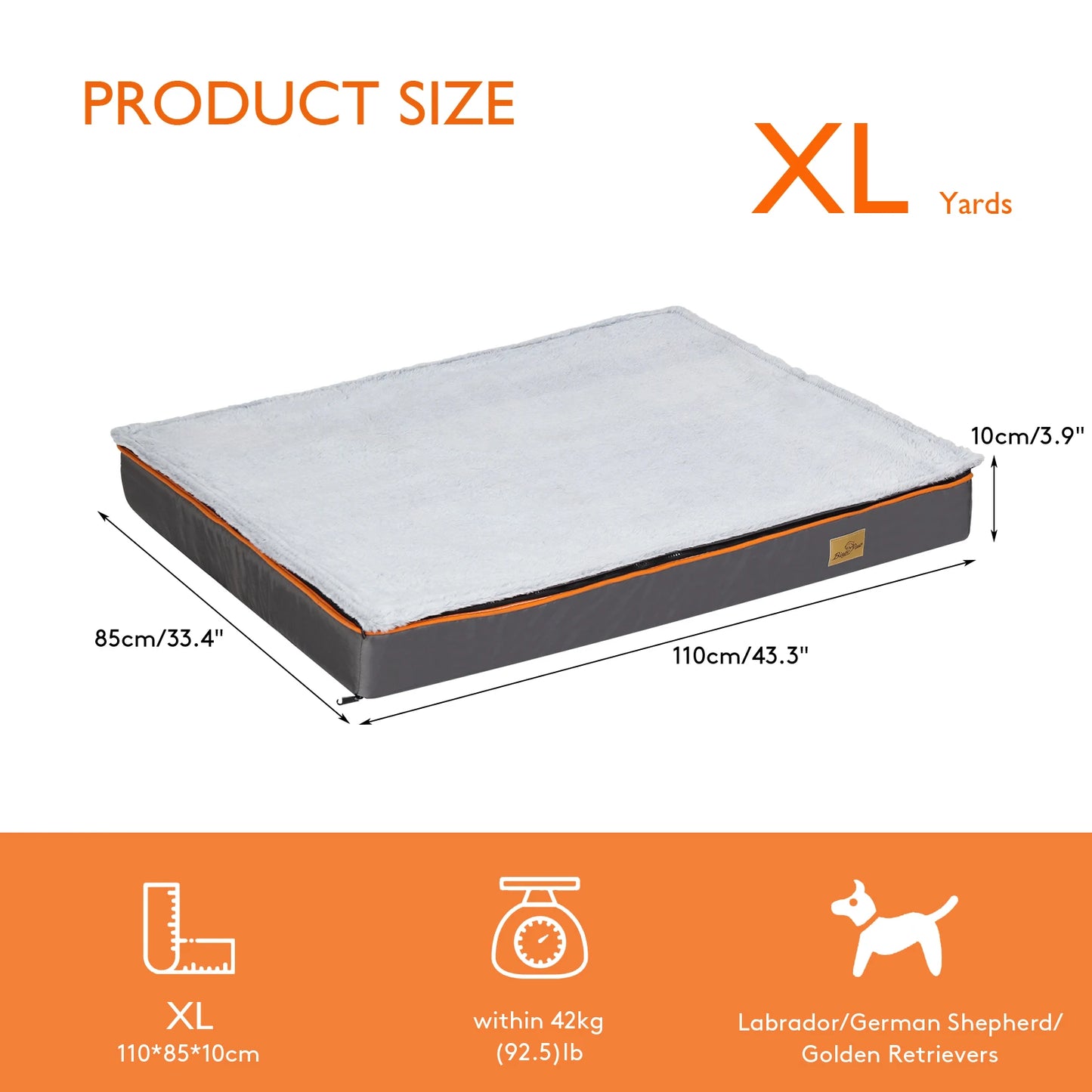 BINGOPAW Orthopedic Dog Bed With Washable Cover And Foam Cushion