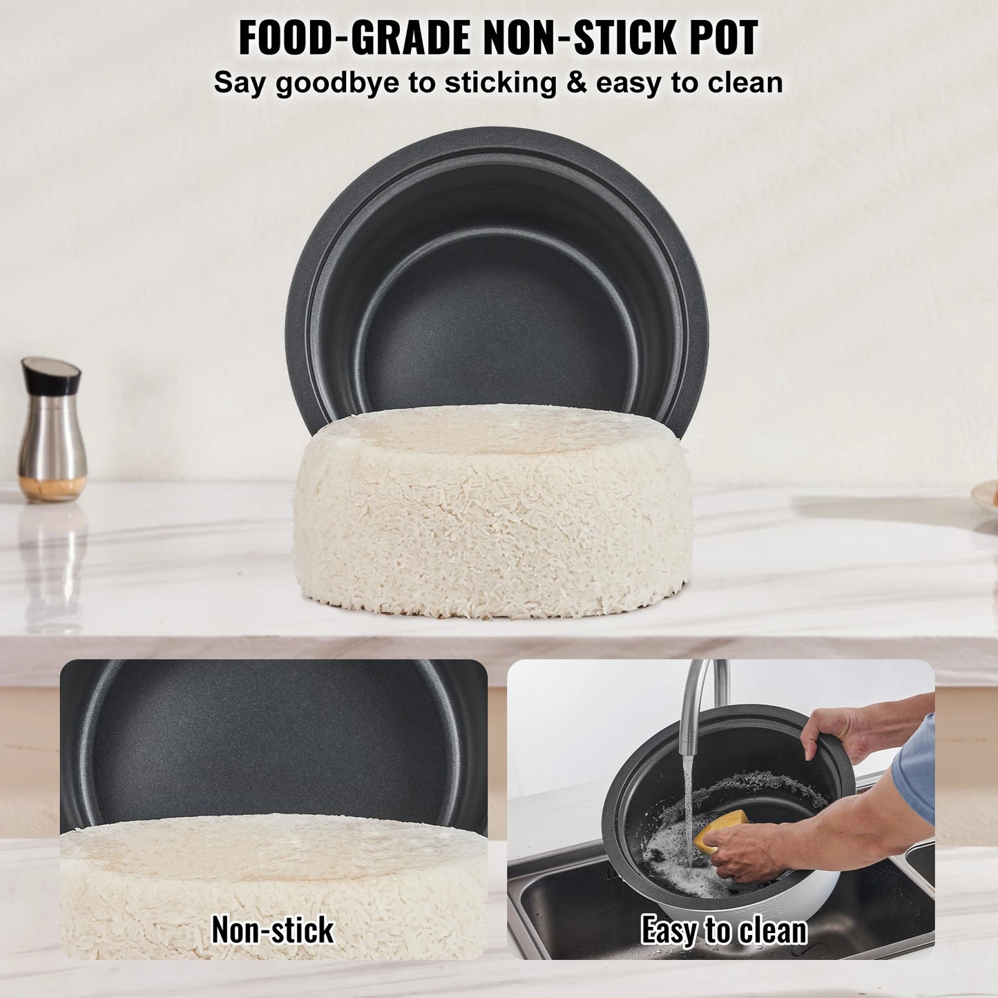 VEVOR Commercial Rice Cooker With Nonstick Aluminum Inner Pot