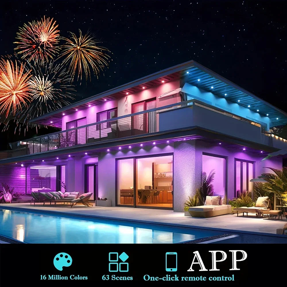 MIMIRGB Waterproof Outdoor LED Light String Eaves Lights With App Control