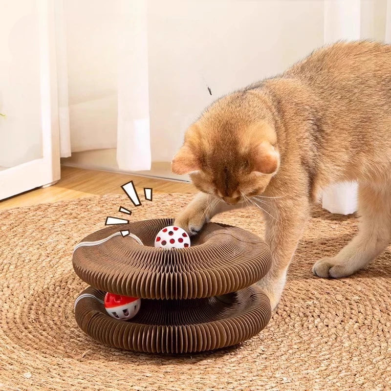Cat Scratcher Rolling Ball Toy 2in1 Interactive Puzzle