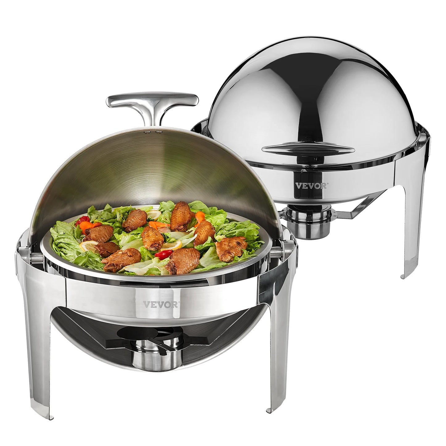 SucceBuy Roll Top Chafing Dish Set Stainless Steel Warmer