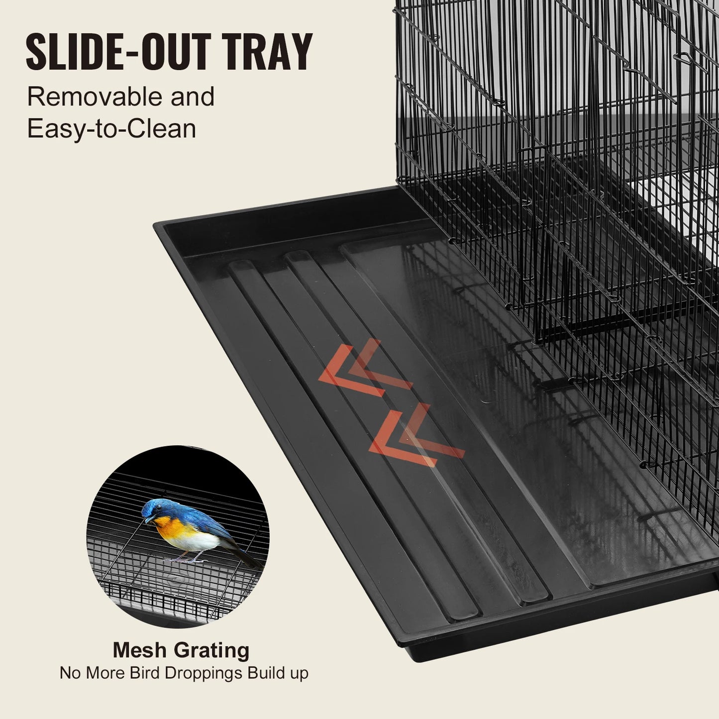 SucceBuy In Flight Bird Cage With Divider And Travel Handle