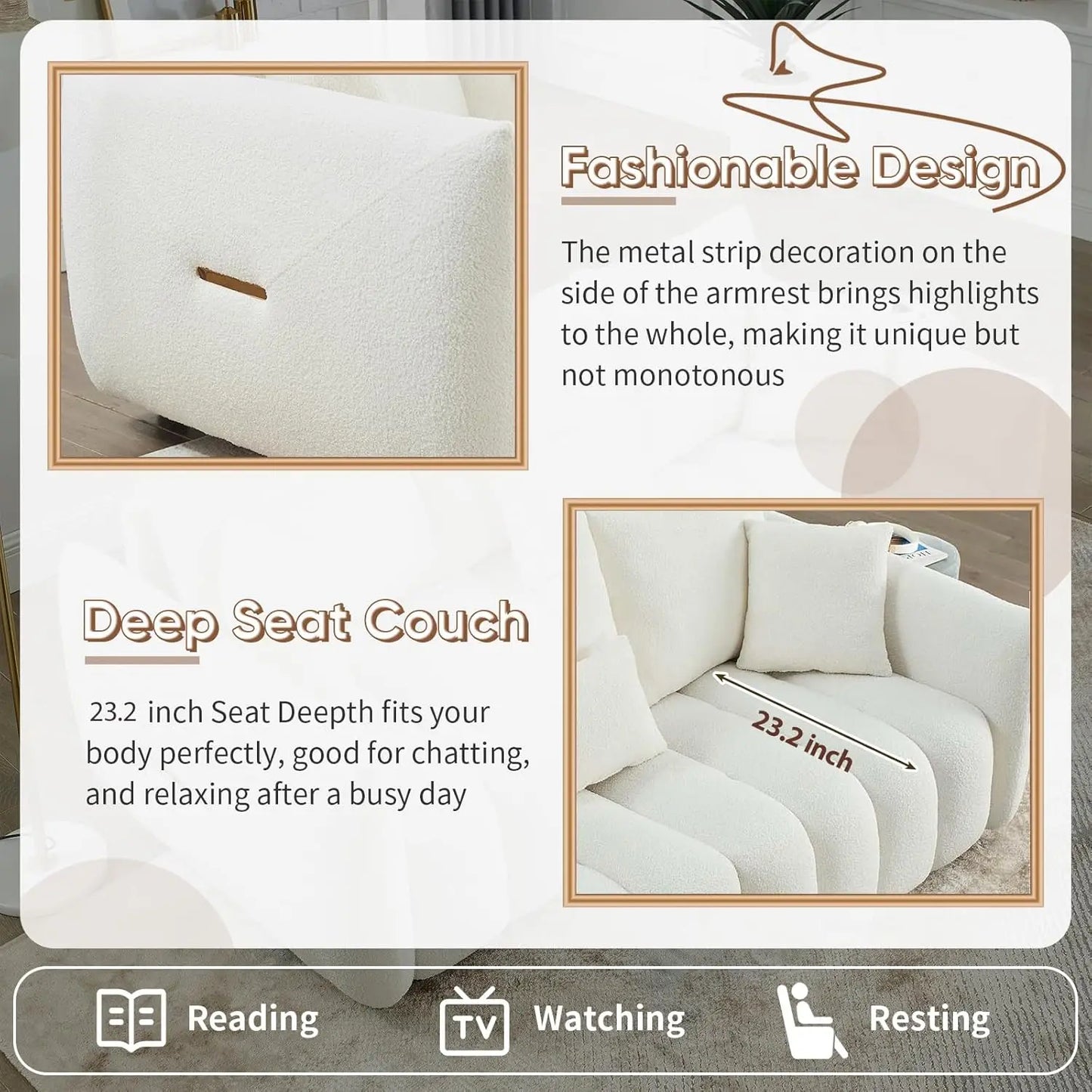 Teddy Sofa Set Modern Living Room Cloud Boucle Furniture