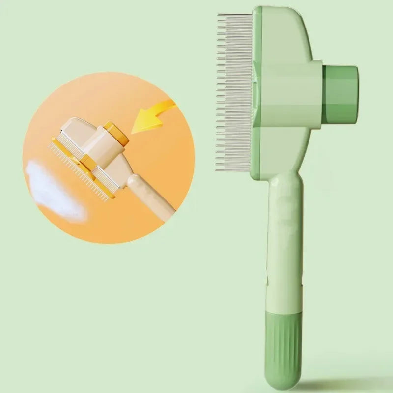 One Button Self Cleaning Dog Grooming Comb With Massage Brushing