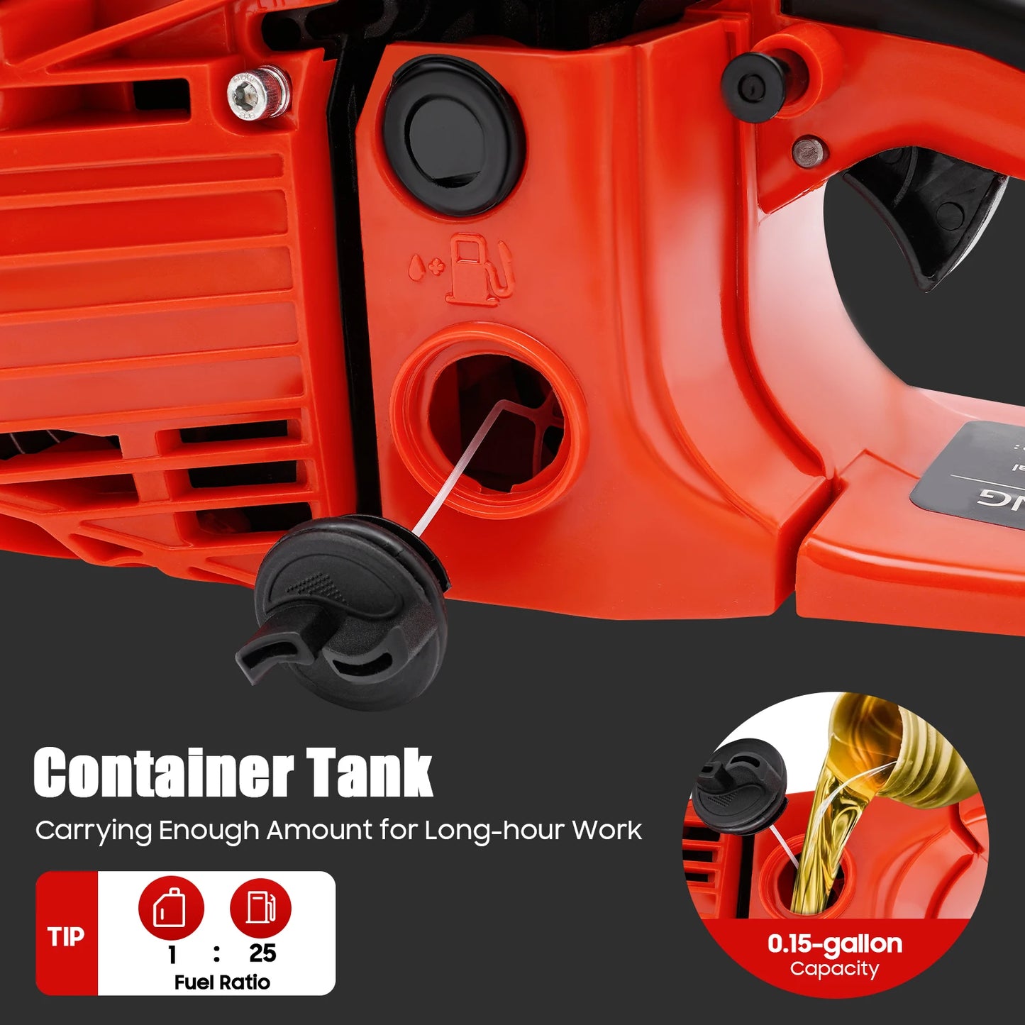 2-Stroke Gas Chainsaw For Wood Cutting And Pruning