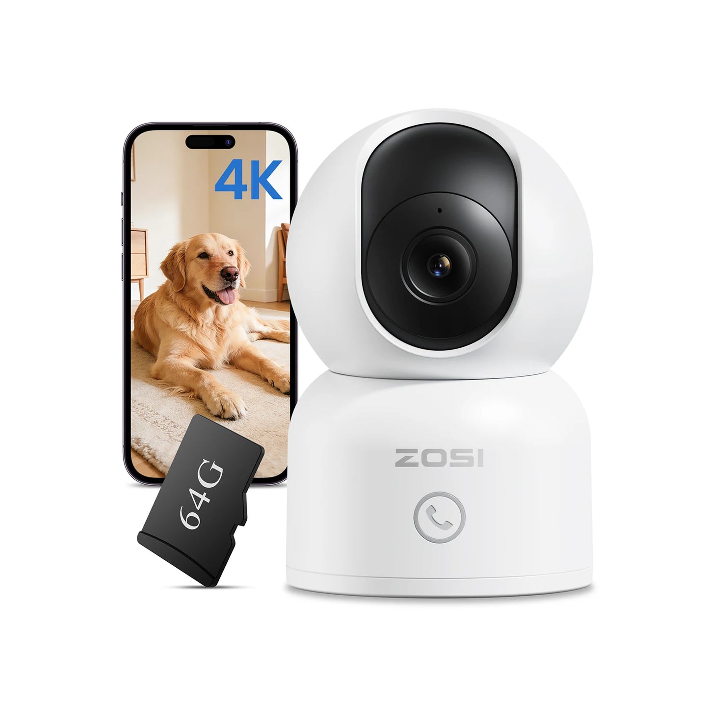 ZOSI 360 Smart Home Security Camera With PTZ Auto Tracking