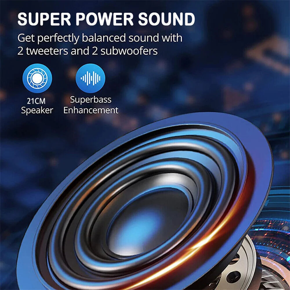 CURUK 3000W Portable Bluetooth Speaker Subwoofer Heavy Bass