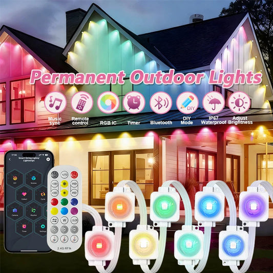 MIMIRG Permanent Outdoor Lights DIY Color Changing Music Sync