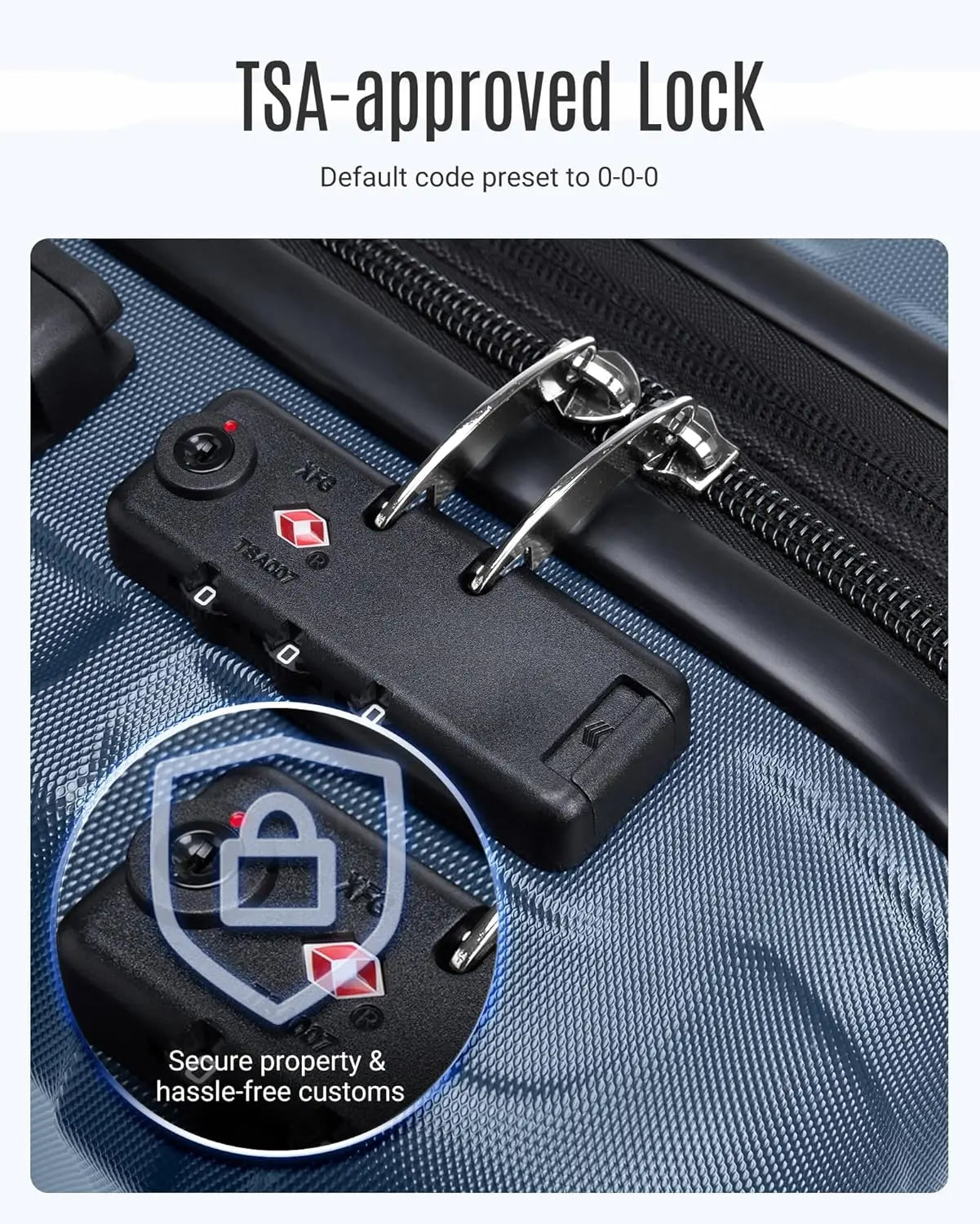 3-Piece Lightweight Luggage Set With Spinner Wheels And TSA Lock