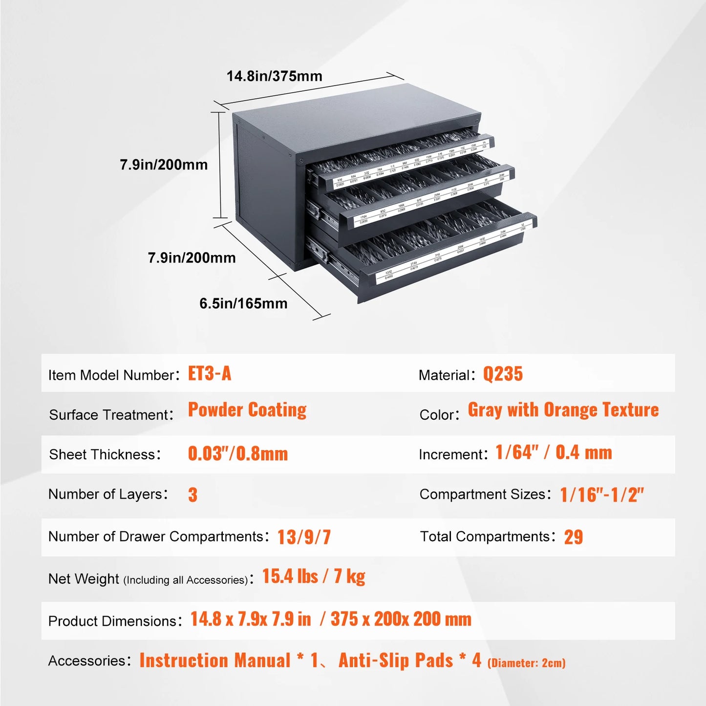 SucceBuy Steel Drill Bit Dispenser Cabinet Organizer