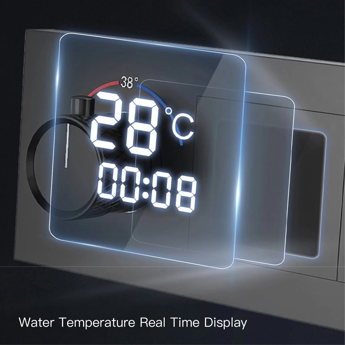 Aitana Luxury Brass Gunmetal LED Display Thermostatic Shower System