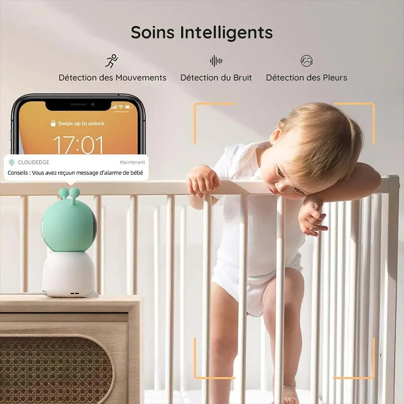 BOIFUN 2K Baby Monitor Camera With App Control Night Lights