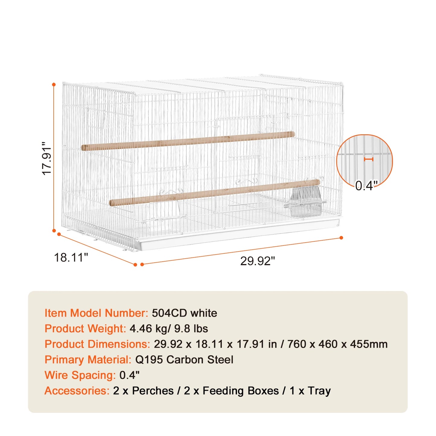 SucceBuy In Flight Bird Cage With Divider And Travel Handle