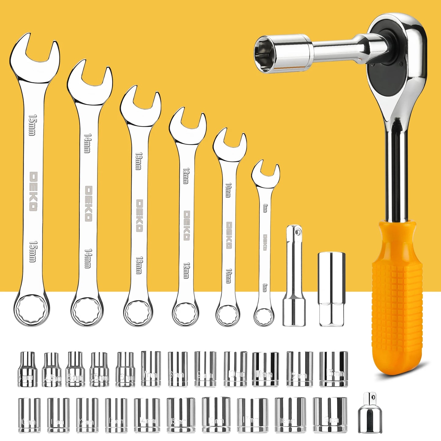 Dekopro 228Piece Socket Wrench Tool Set With Case Included