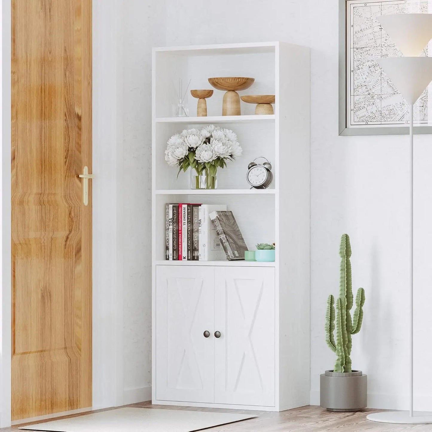 IRONCK Industrial Bookshelves With Doors 5-Shelf Floor Display