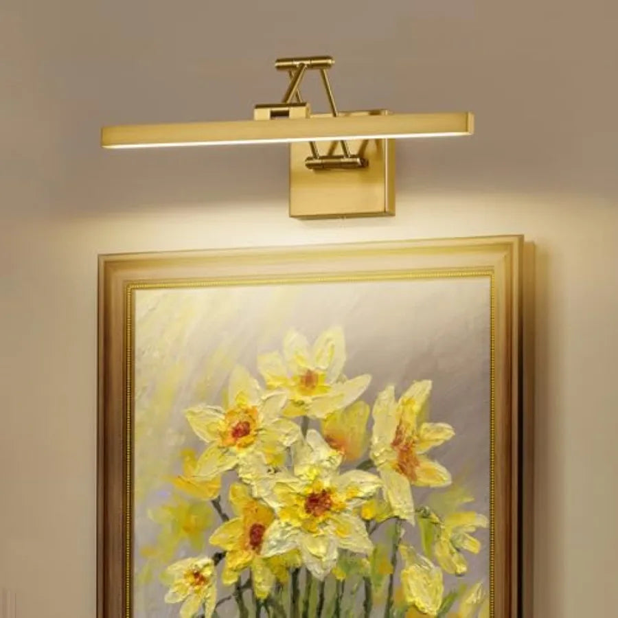 Brass Hardwired LED Picture Light For Paintings And Wall Art