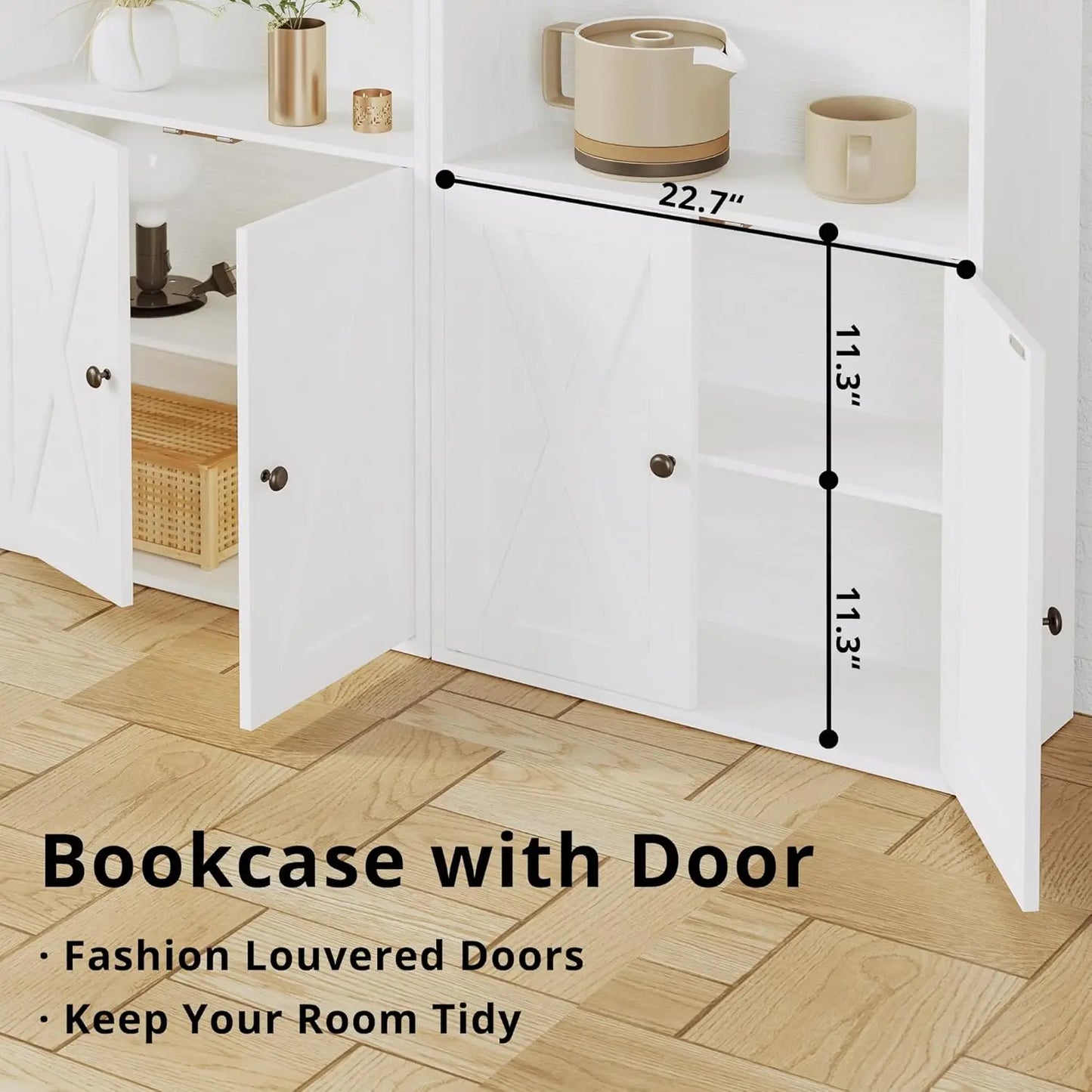 IRONCK Industrial Bookshelves With Doors 5-Shelf Floor Display