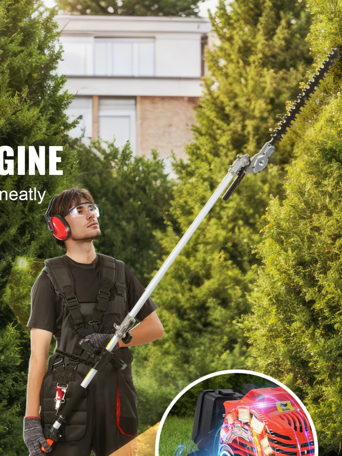 SucceBuy 6 In 1 Gas Hedge Trimmer For Yard Maintenance