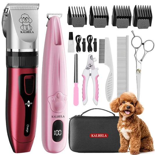 Rechargeable Low Noise Dog Grooming Clippers Kit With Accessories
