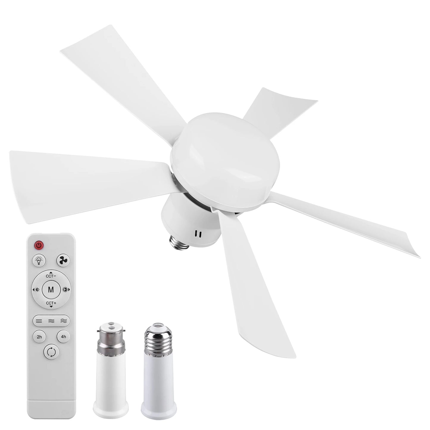 APWIKOGER Socket Ceiling Fan With Light And Remote