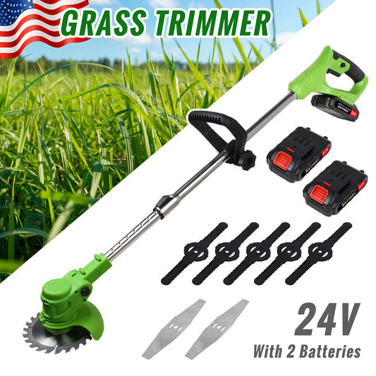 Electric Cordless Weed Trimmer 2in1 Grass Cutter With Battery