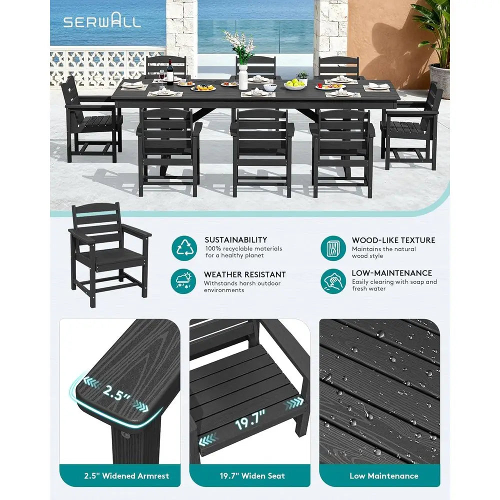 LISM HDPE Outdoor Dining Set With Table And Armchairs