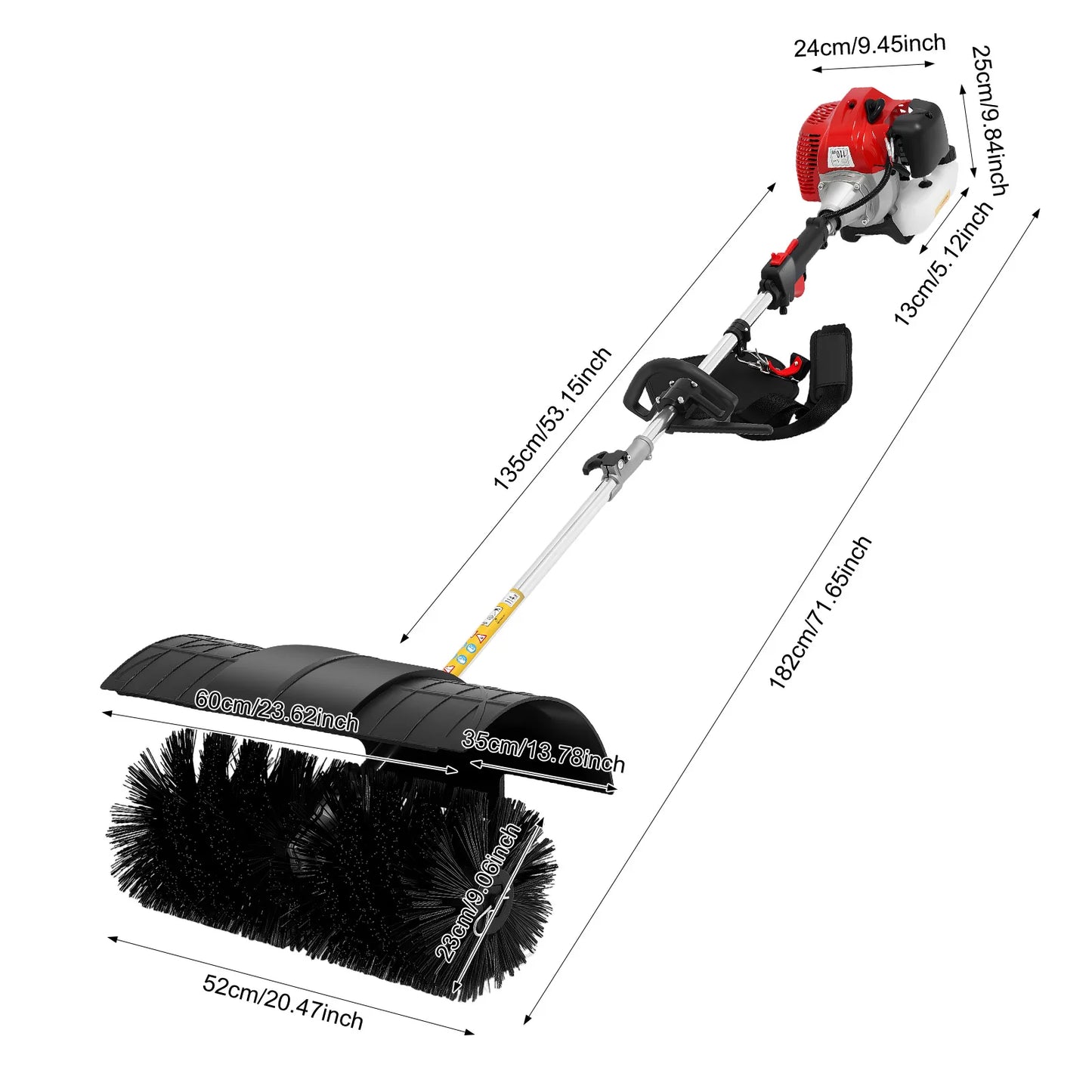 Gas Powered Walk Behind Sweeper For Multi Surface Driveways Lawns And Garages