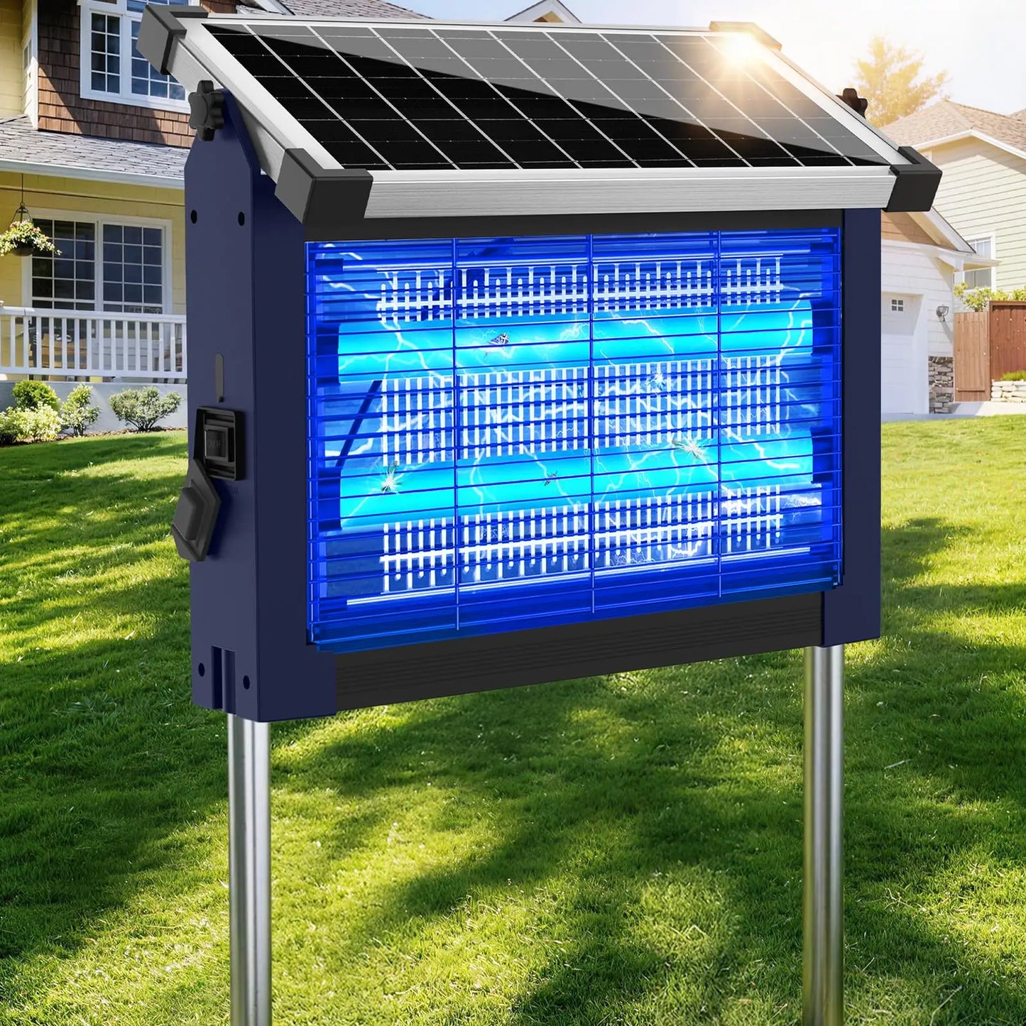 Solar Bug Zapper Outdoor Waterproof Cordless Mosquito Zapper For Patio