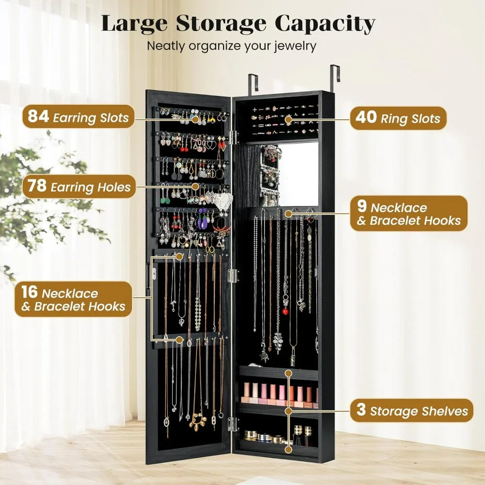 Wall Mounted Jewelry Cabinet With Full Length Mirror