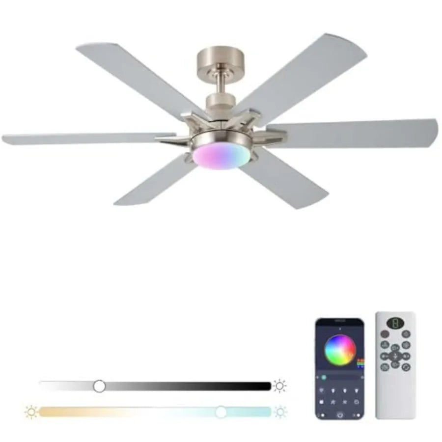 Ceiling Fan With RGB Lights Remote And App Control
