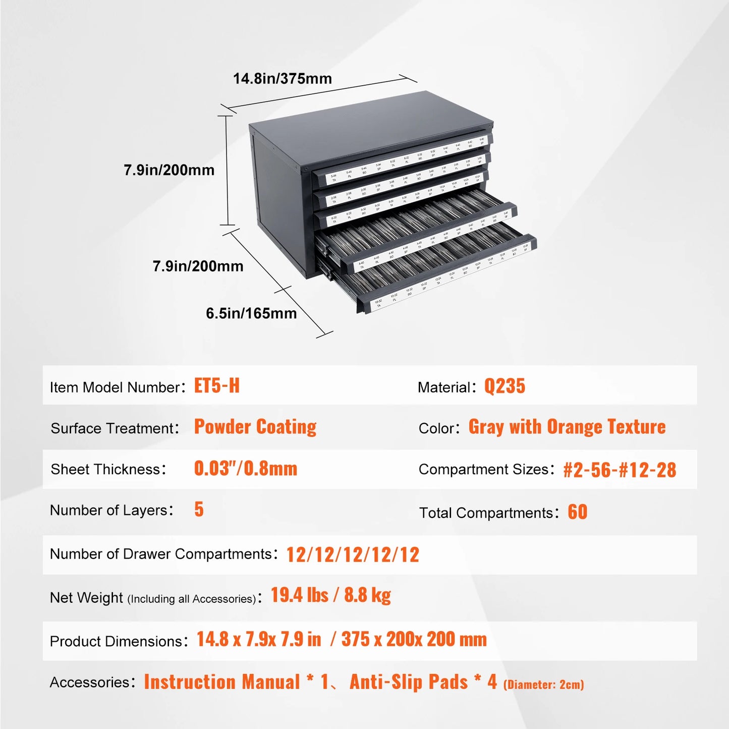 SucceBuy Steel Drill Bit Dispenser Cabinet Organizer