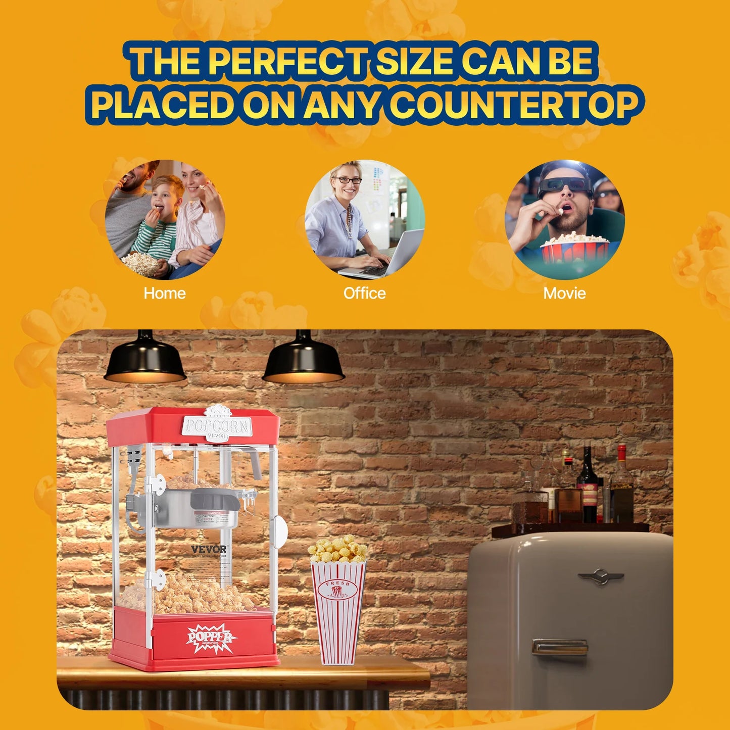 SucceBuy Commercial Popcorn Maker For Countertop Professional Quality