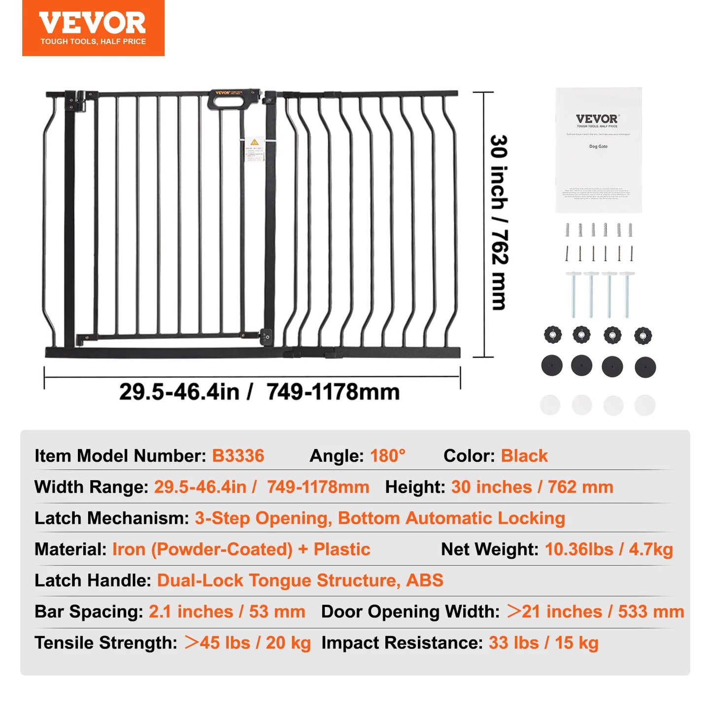 SucceBuy Baby Gate Walk Through Pet Security Pressure Mount