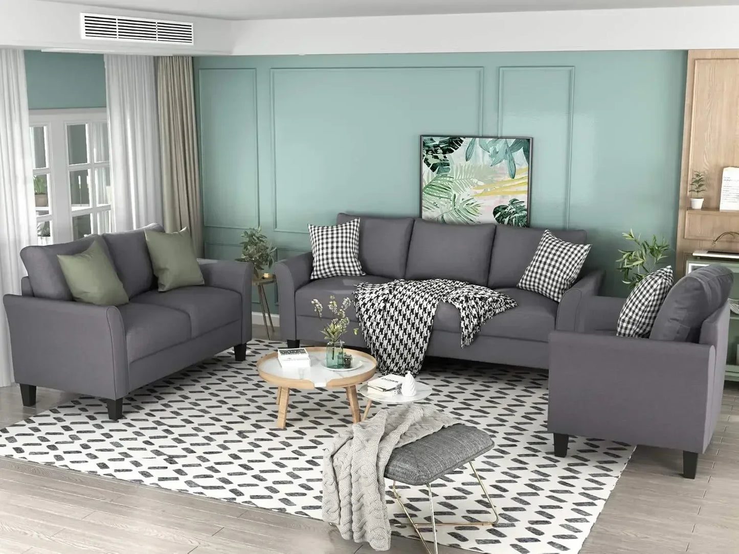 Three Piece Sectional Sofa Set For Living Room Modern Comfort