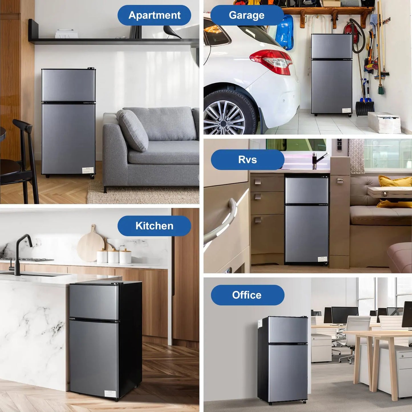 Krib Bling Mini Fridge With Freezer Energy Efficient Low Noise