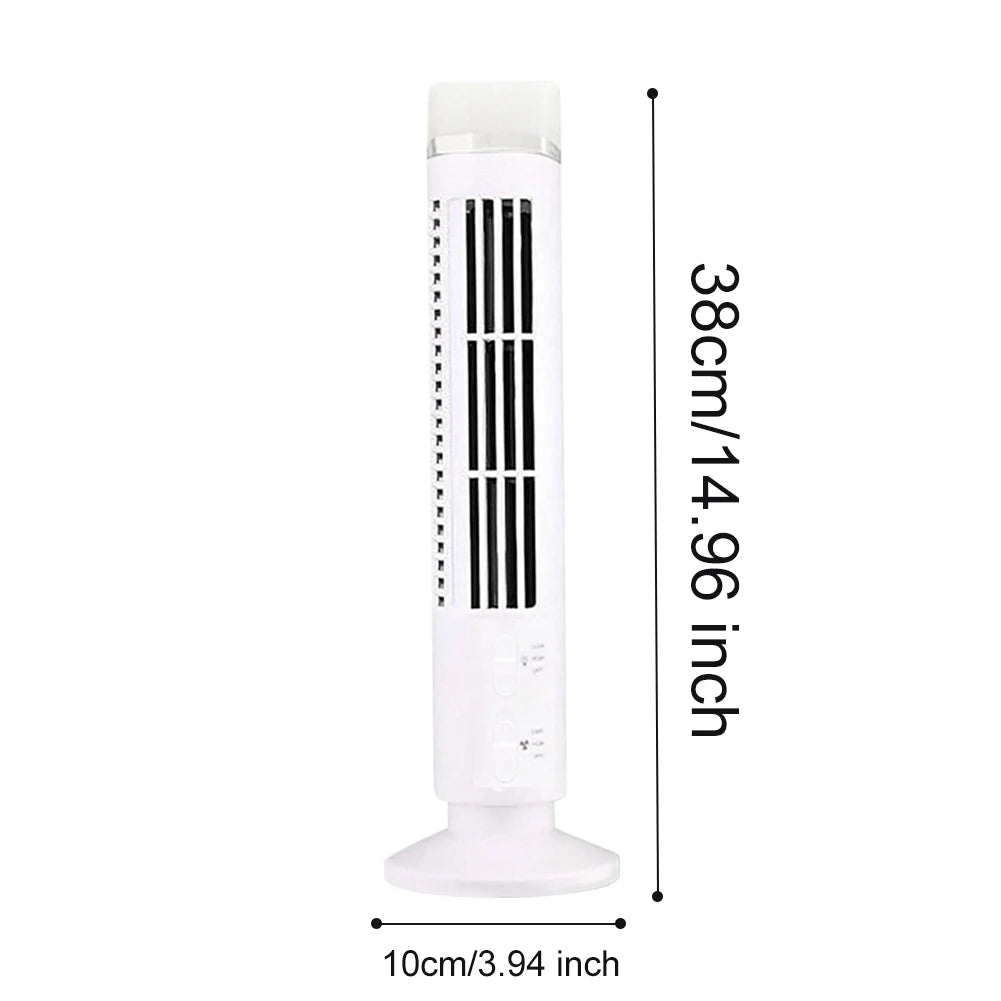 alloet LED Bladeless Tower Fan 90 Degree Oscillating USB Fan