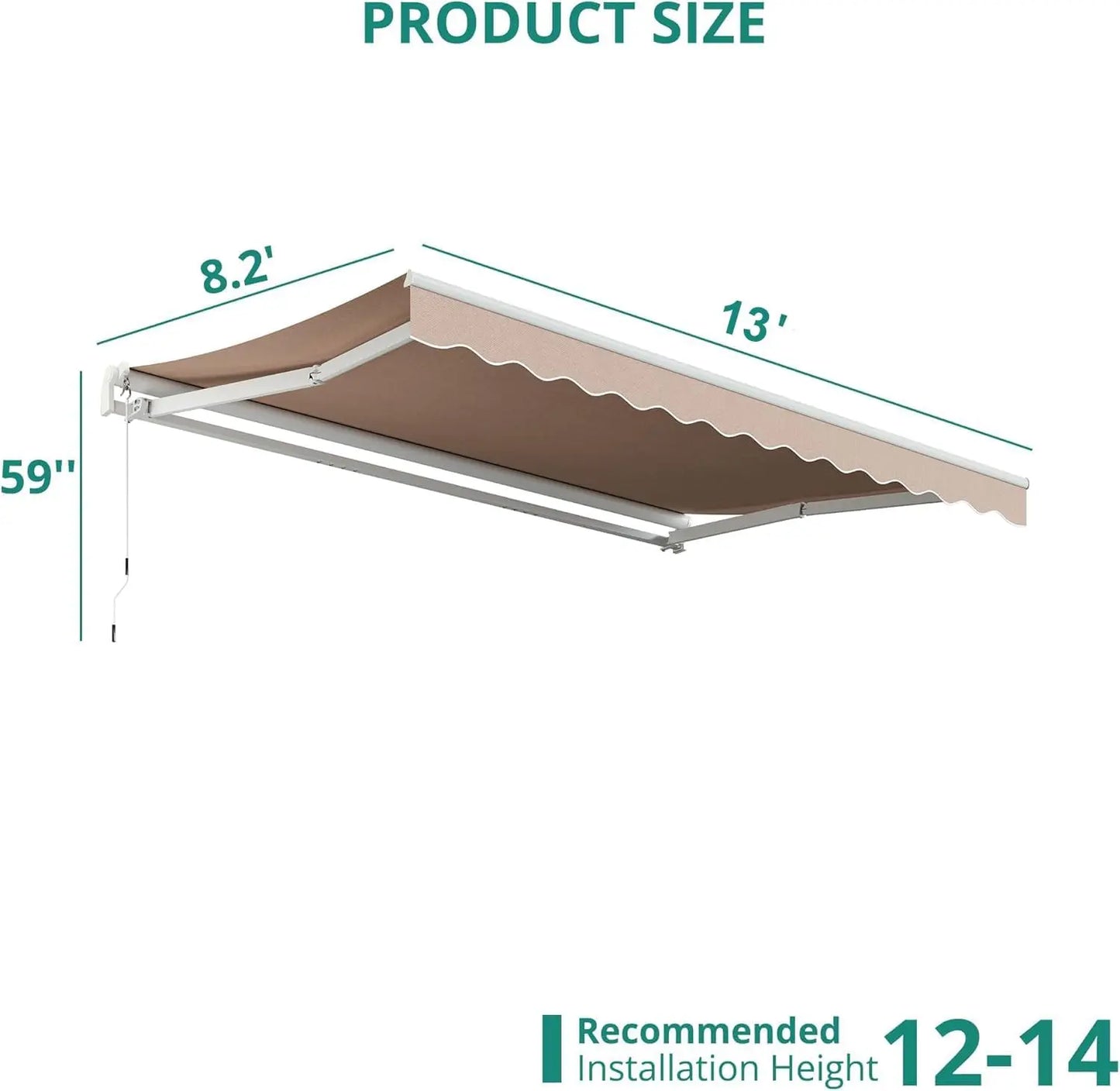 Patio Retractable Awning Sun Shade Shelter For Outdoor Spaces